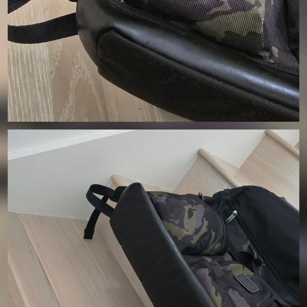 Rare Tumi Cypress Roll-Top Backpack in Avocado Camo, 35L Capacity